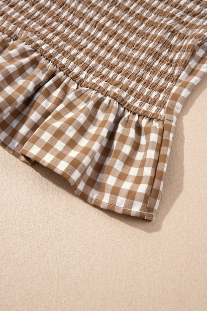 ~PREORDER~ Sweet on Gingham Shirred Peplum Top ~PREORDER~