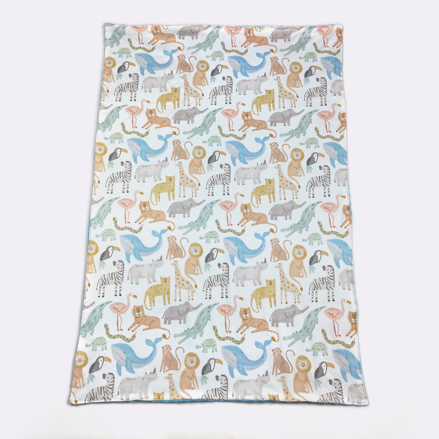 Zoo Animals Minky Baby Blanket | Soft Baby Shower Gift Blanket by Clover Cottage