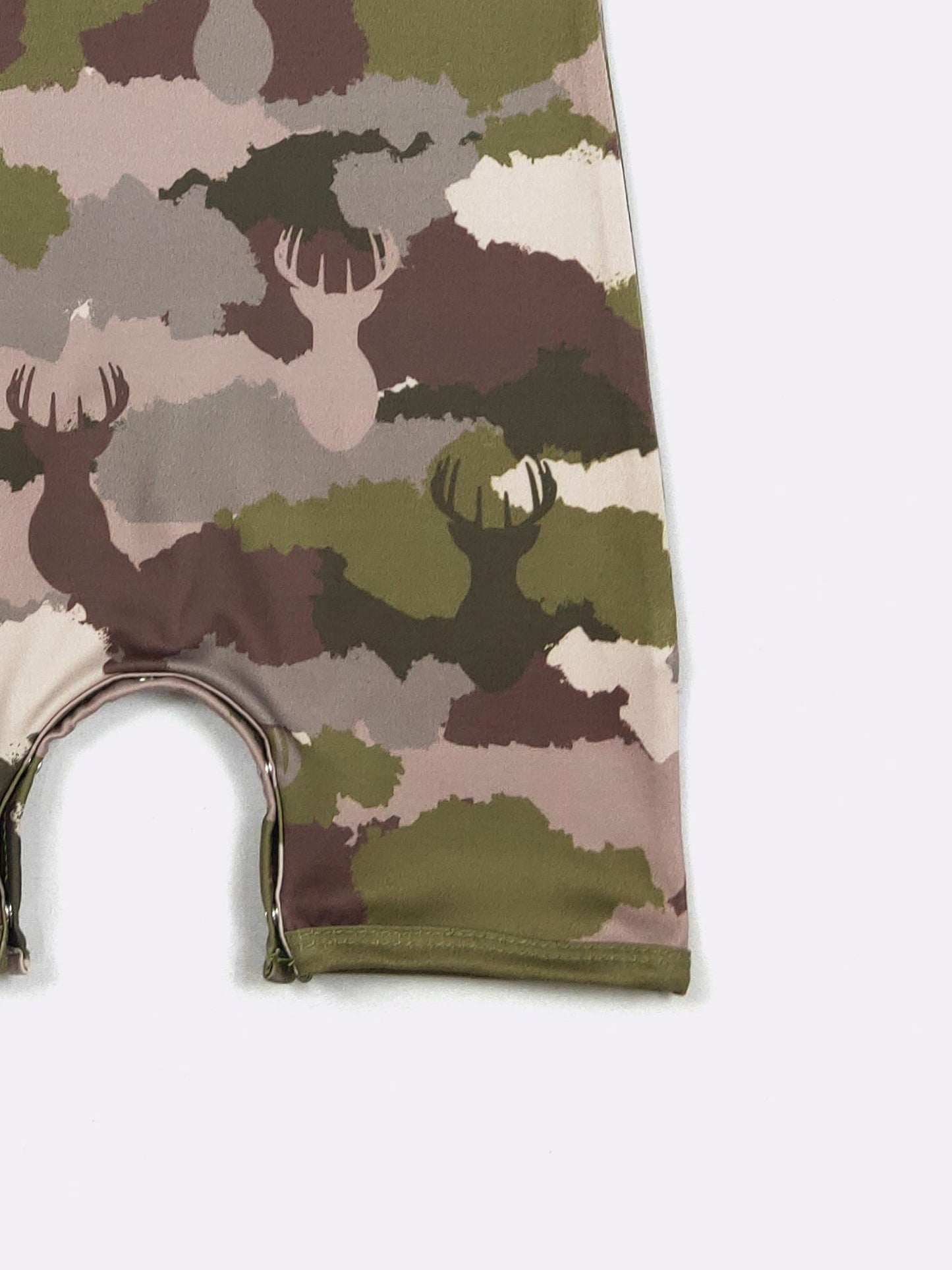 Deer Camo Boy Romper | Camo Deer Print Baby Boy Summer Romper by Clover Cottage