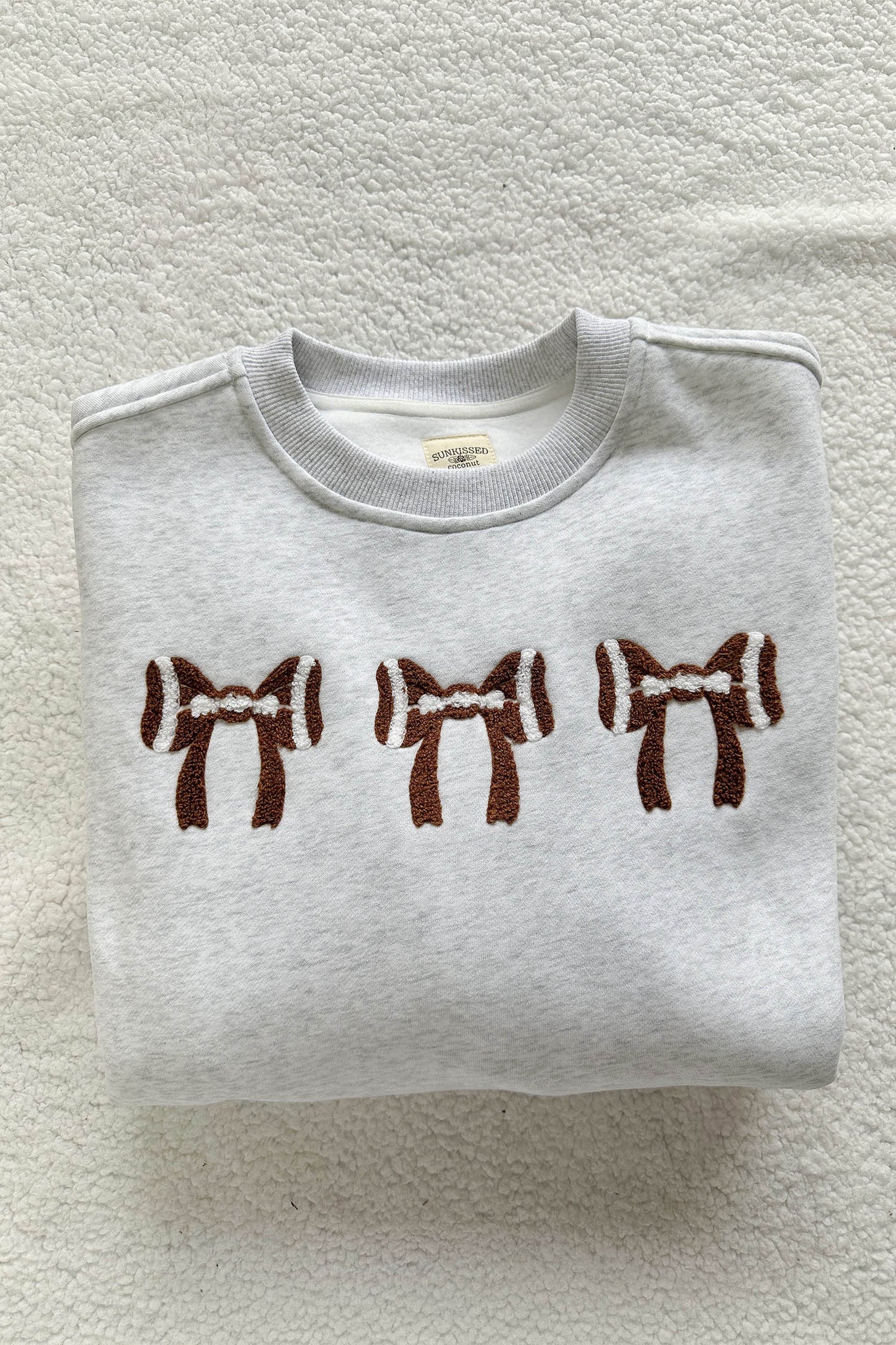 ~PREORDER ~ Game Day Bow Chenille Patch Sweatshirt ~PREORDER ~