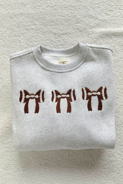 ~PREORDER ~ Game Day Bow Chenille Patch Sweatshirt ~PREORDER ~