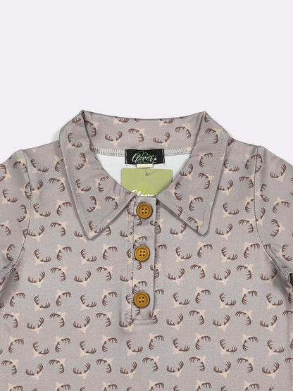 Antler Boy Collar Shirt | Boys Boutique Golf Shirt by Clover Cottage