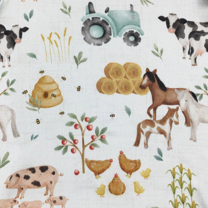 Hobby Farm Baby Romper | Boutique Farm Print Baby Romper by Clove Cottage