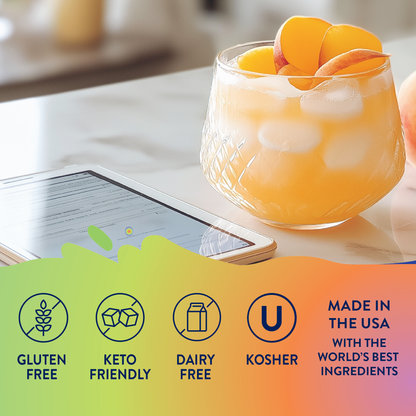 Jordan’s Skinny Mixes Peach Mango Energy Syrup – Zero Sugar Caffeine Drink Mix