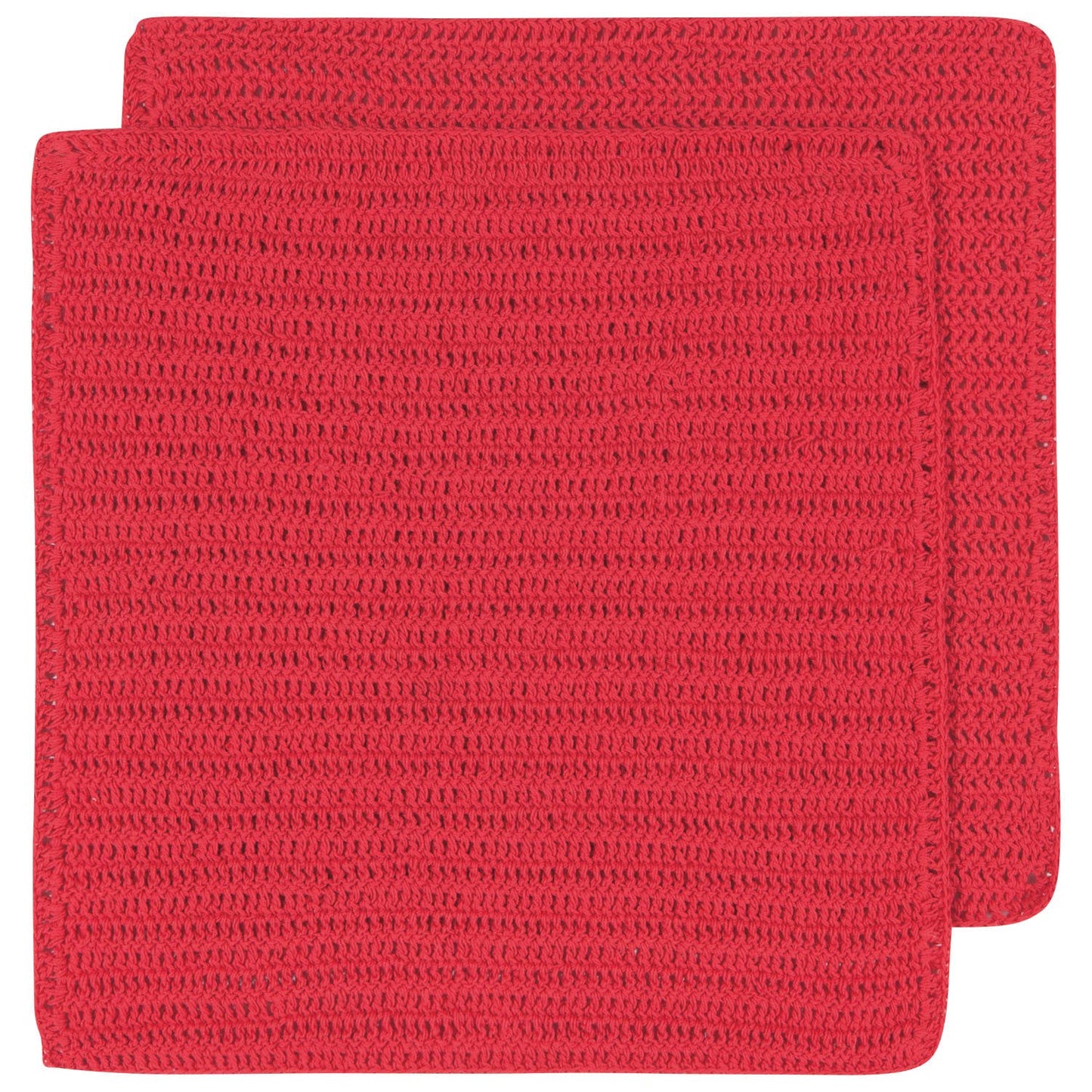 Homespun Red Crocheted Dishcloths Set of 2