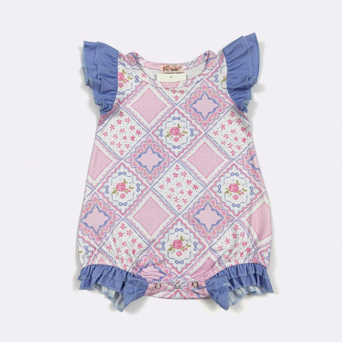 Quilted Rose Baby Romper 🌹💕