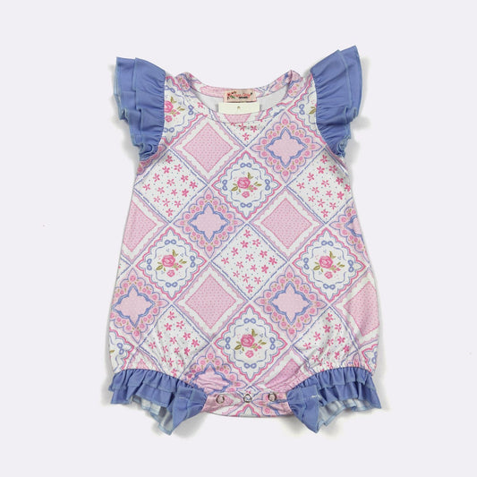 Quilted Rose Baby Romper 🌹💕