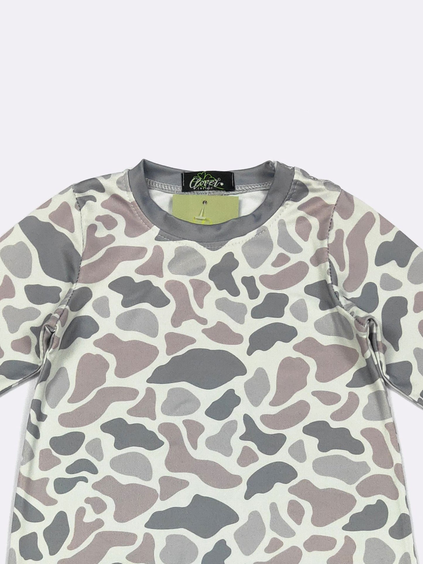 LS Urban Camo Boy Romper | Long Sleeve Baby Boy Boutique Romper by Clover Cottage