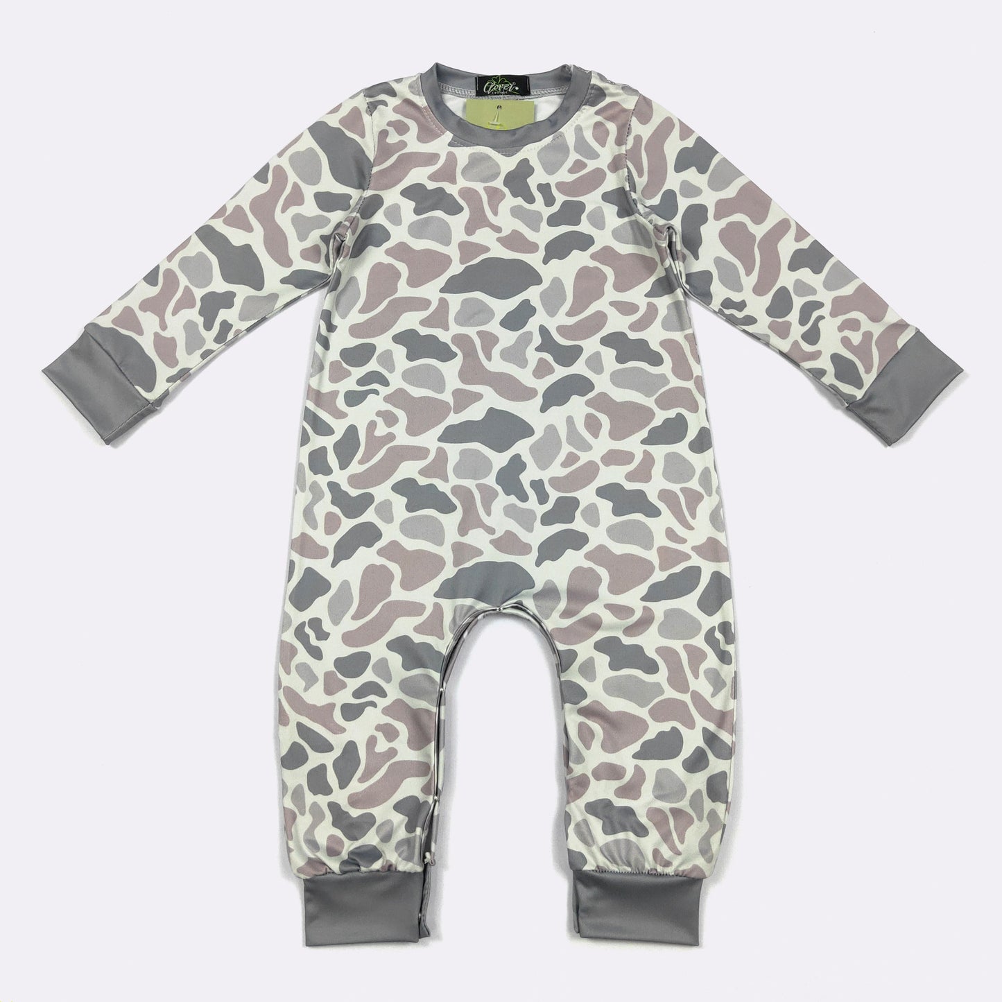 LS Urban Camo Boy Romper | Long Sleeve Baby Boy Boutique Romper by Clover Cottage