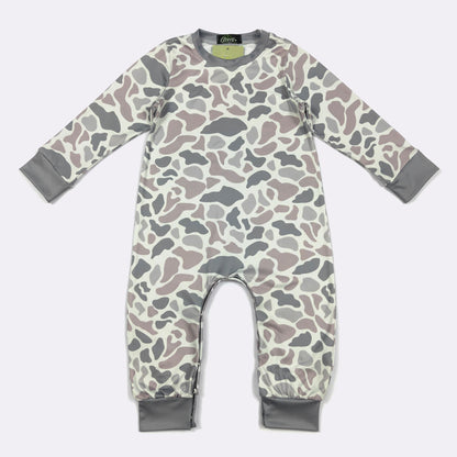 LS Urban Camo Boy Romper | Long Sleeve Baby Boy Boutique Romper by Clover Cottage