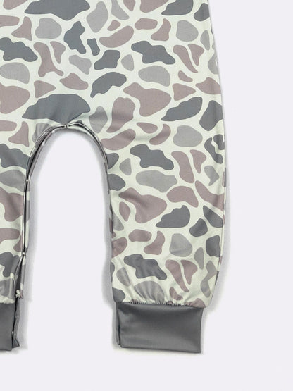 LS Urban Camo Boy Romper | Long Sleeve Baby Boy Boutique Romper by Clover Cottage