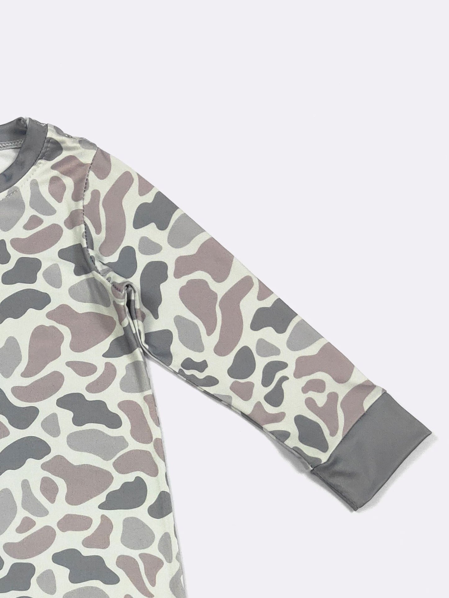 LS Urban Camo Boy Romper | Long Sleeve Baby Boy Boutique Romper by Clover Cottage