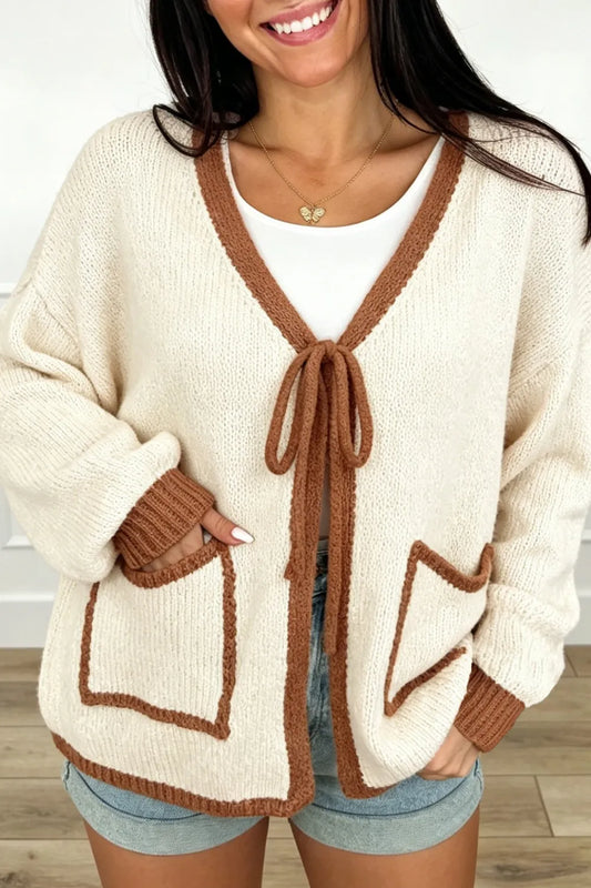 ~PREORDER~ Cinnamon Cream Tie Front Cardigan ~PREORDER~