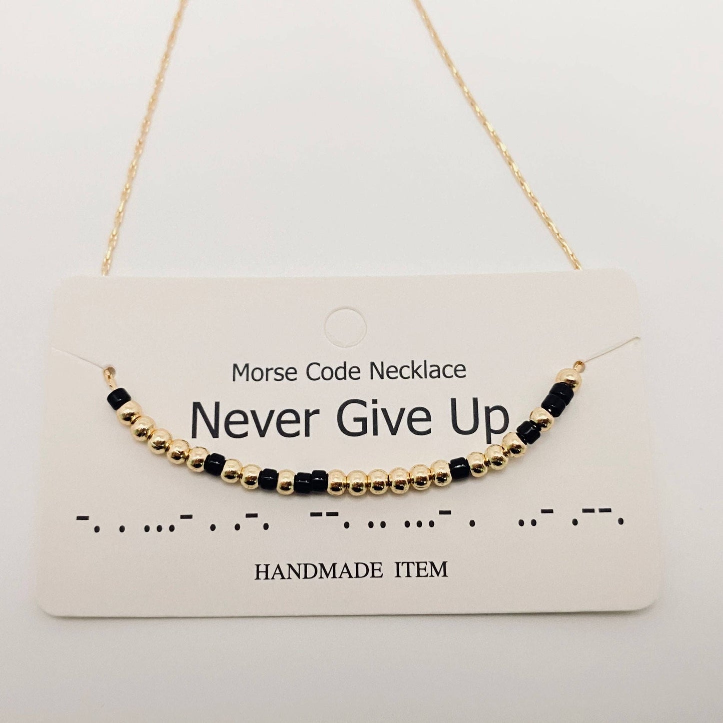 Personality Handmade Morse Code Necklace with Card