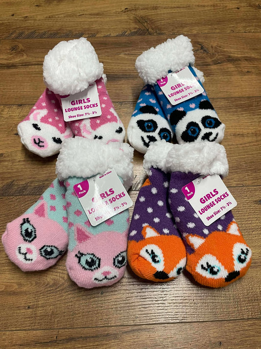 Girls Cozy Animal Lounge Socks – Ultra-Soft, Fuzzy & Fun!