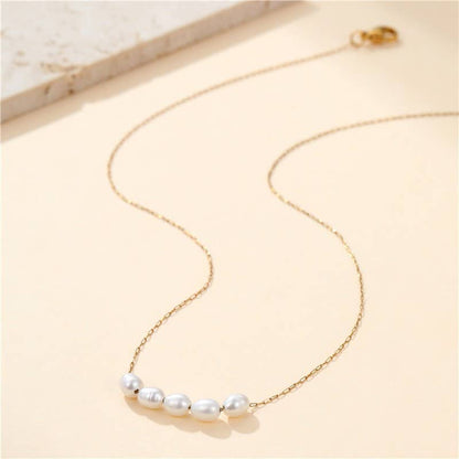 Pearl Crush Necklace | 18K Stainless Steel Non-Tarnish Pearl Necklace