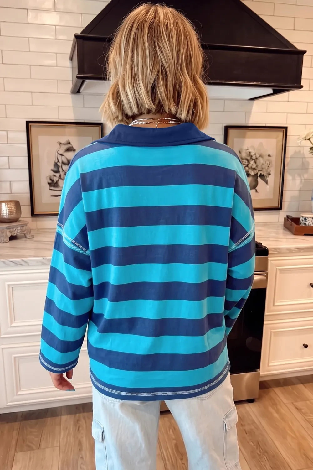 ~PREORDER~ Boardwalk Blue Stripe Polo Top ~PREORDER~