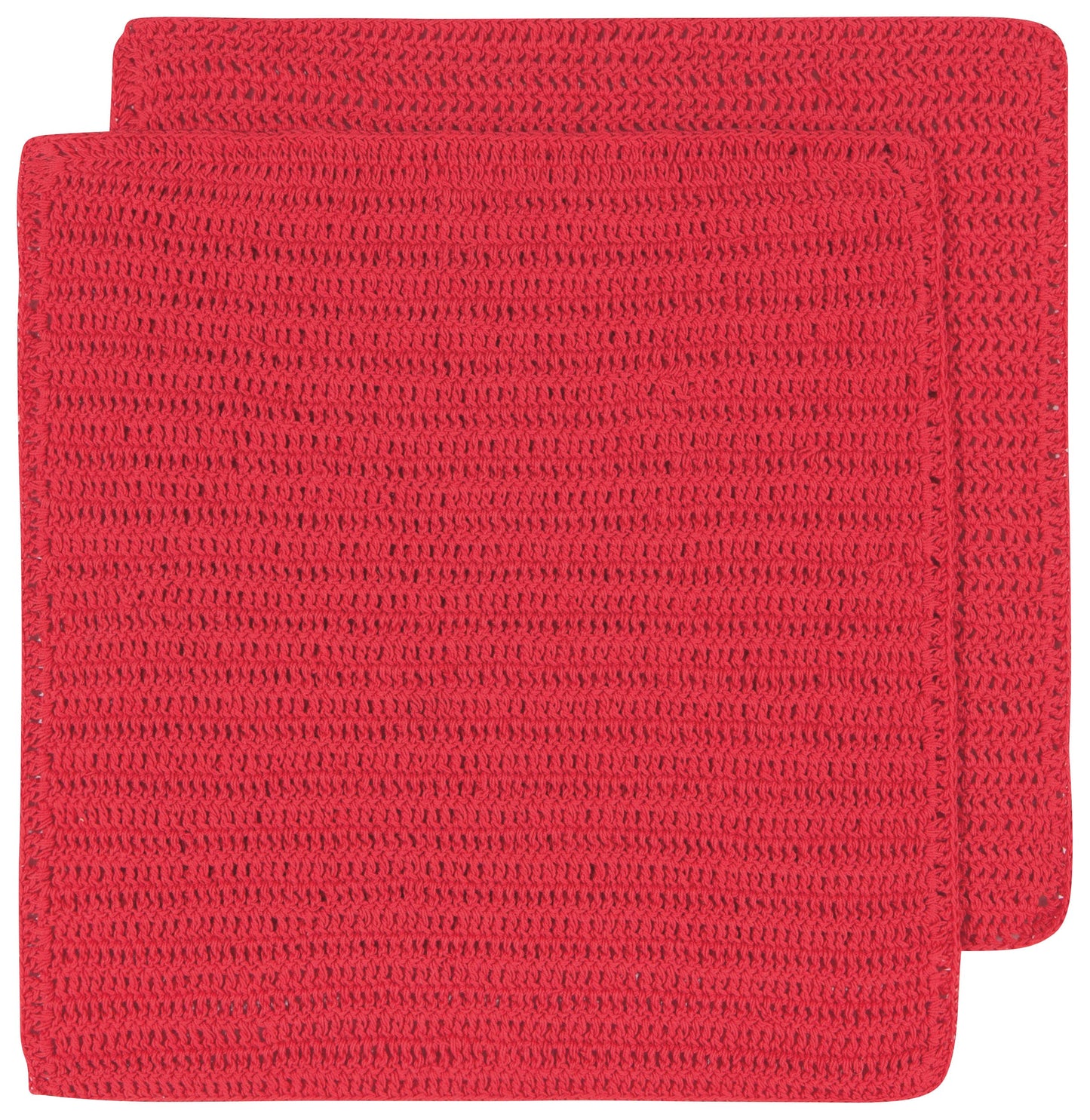 Homespun Red Crocheted Dishcloths Set of 2