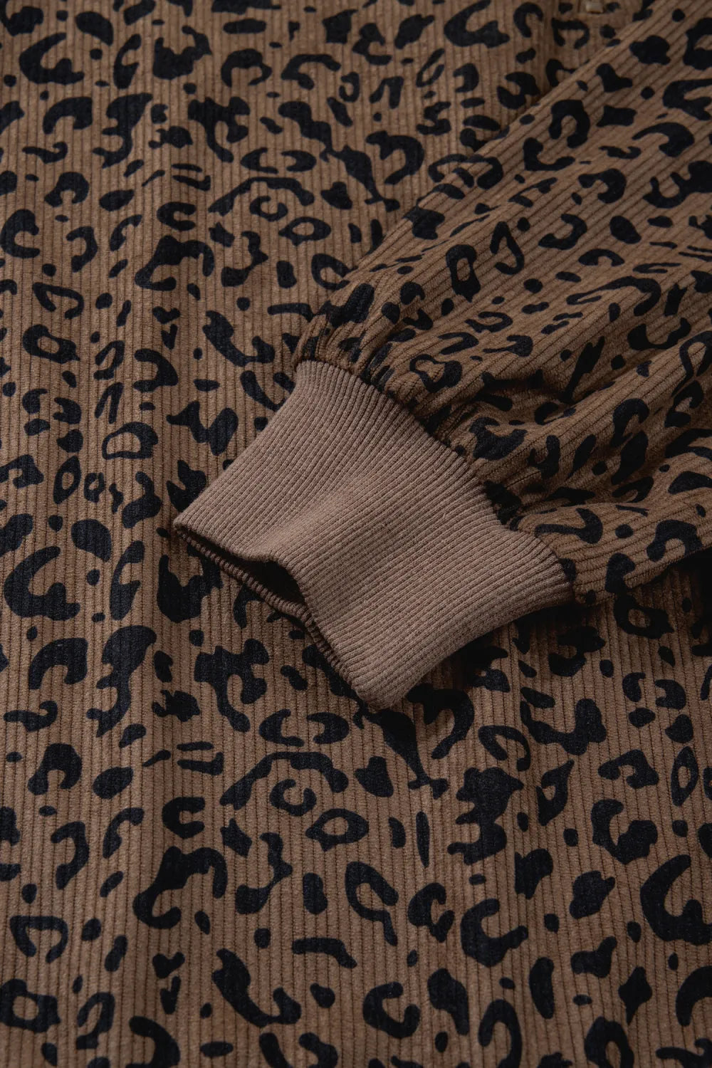 ~PREORDER~ Wild Espresso Leopard Corduroy Quarter-Zip Sweatshirt ~PREORDER~