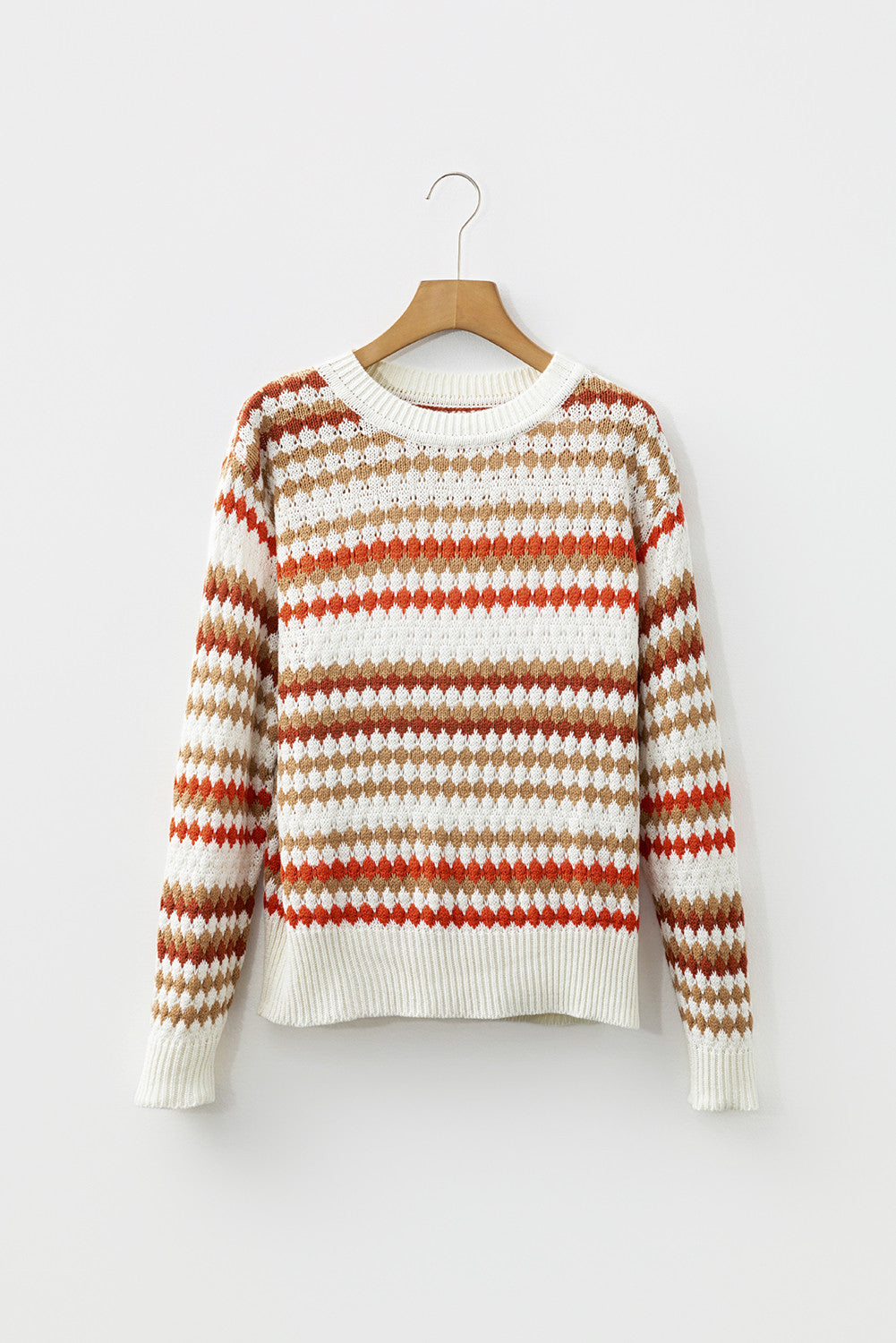 ~PREORDER~ Autumn Spice Striped Eyelet Knit Sweater ~PREORDER~