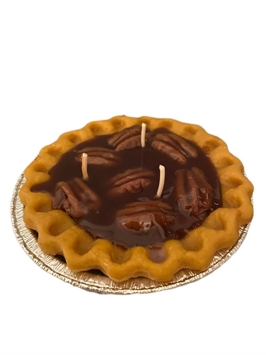 “Sweet Southern Comfort” Pecan Pie Candle – 3-Wick Gel Wax Pie Candle (5-Inch Tin)