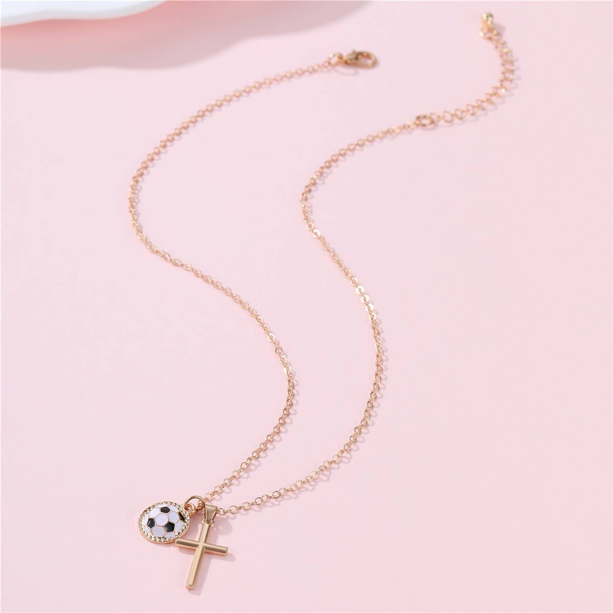Faith on the Field Necklace | Gold Gameday Cross & Sports Charm Necklace