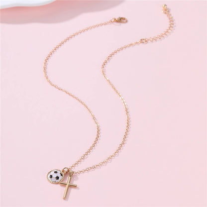 Faith on the Field Necklace | Gold Gameday Cross & Sports Charm Necklace