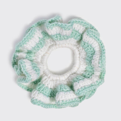 Seafoam Blue Crochet Scrunchie Kitsch – Soft Textured Hair Tie | Gentle No-Damage Hair Accessory