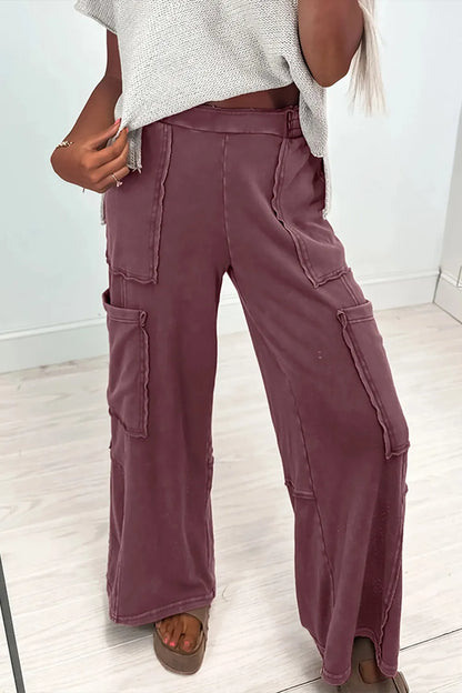 ~PREORDER~ Mineral Red Washed Cargo Wide Leg Sweatpants ~PREORDER~