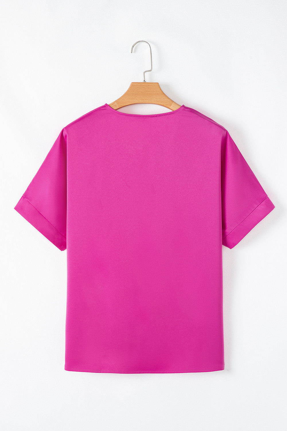 ~PREORDER ~ Bright Pink Silky V Neck Dolman Blouse ~PREORDER ~