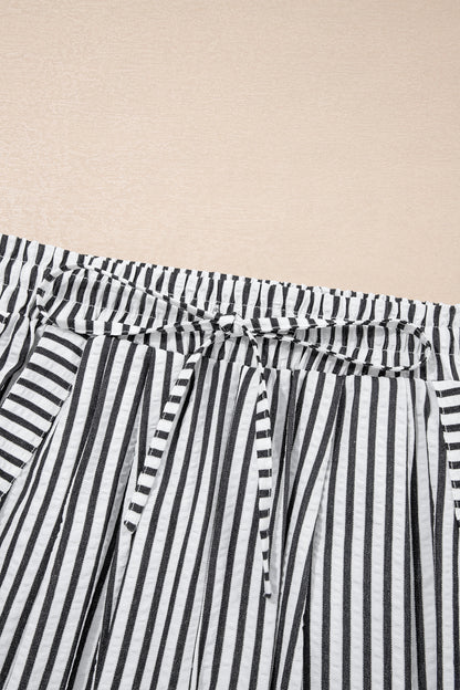 ~PREORDER ~ Black Stripe Wide Leg Casual Pants ~PREORDER ~