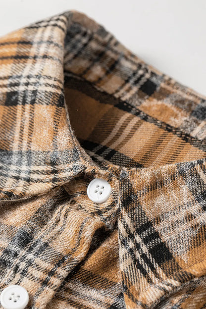 ~PREORDER~ Brown Retro Plaid Button Down Shirt ~PREORDER~