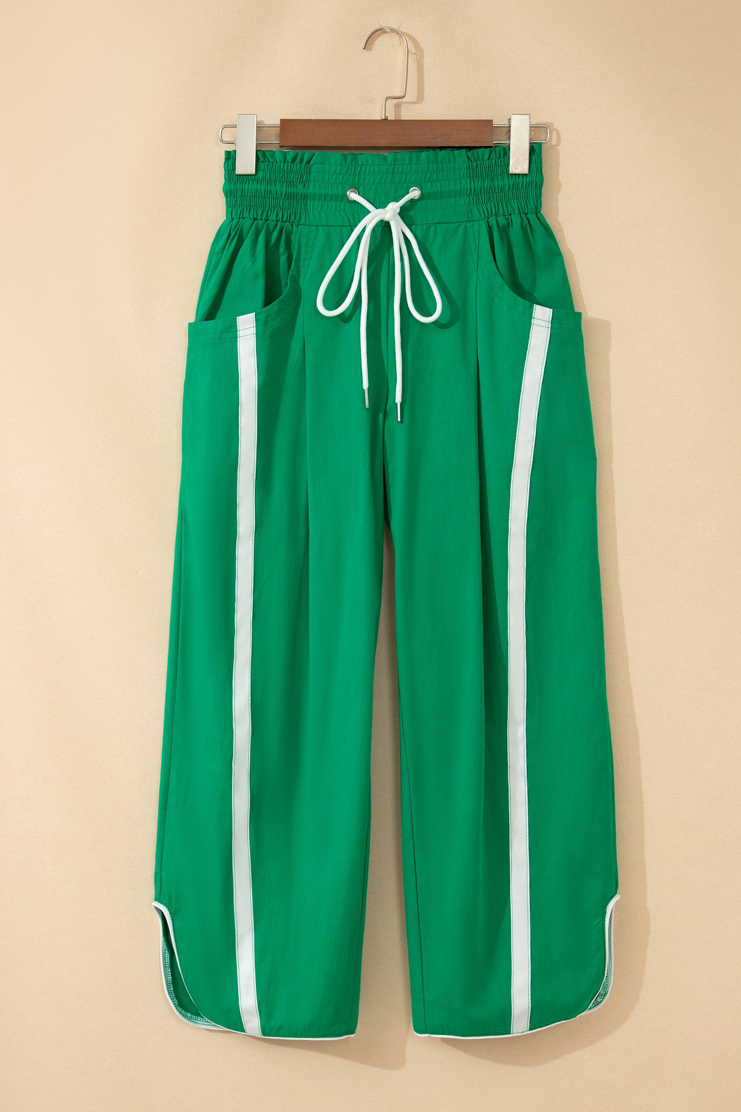 ~PREORDER ~ Sporty Stripe Smocked Waist Cropped Pants ~PREORDER ~
