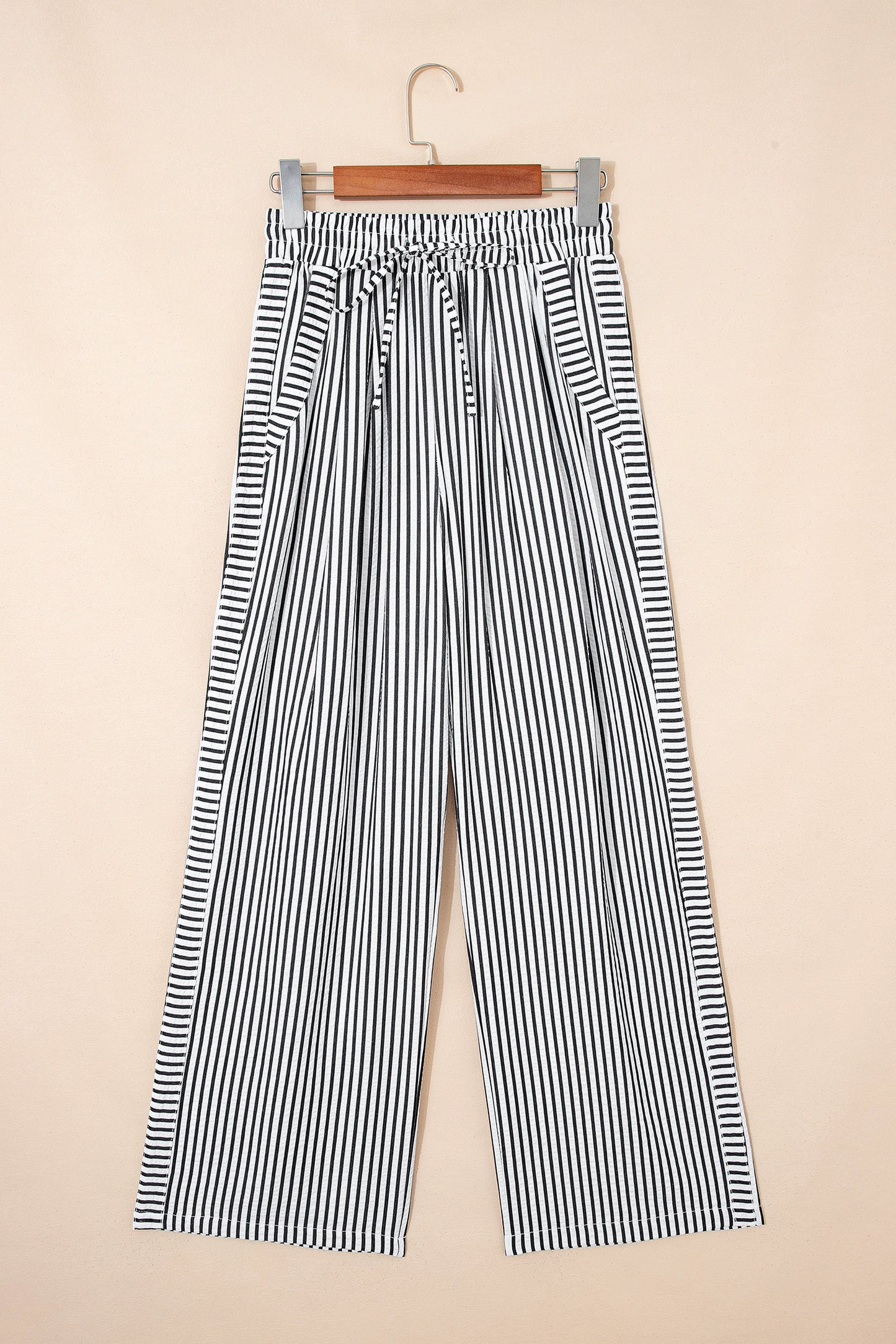 ~PREORDER ~ Black Stripe Wide Leg Casual Pants ~PREORDER ~