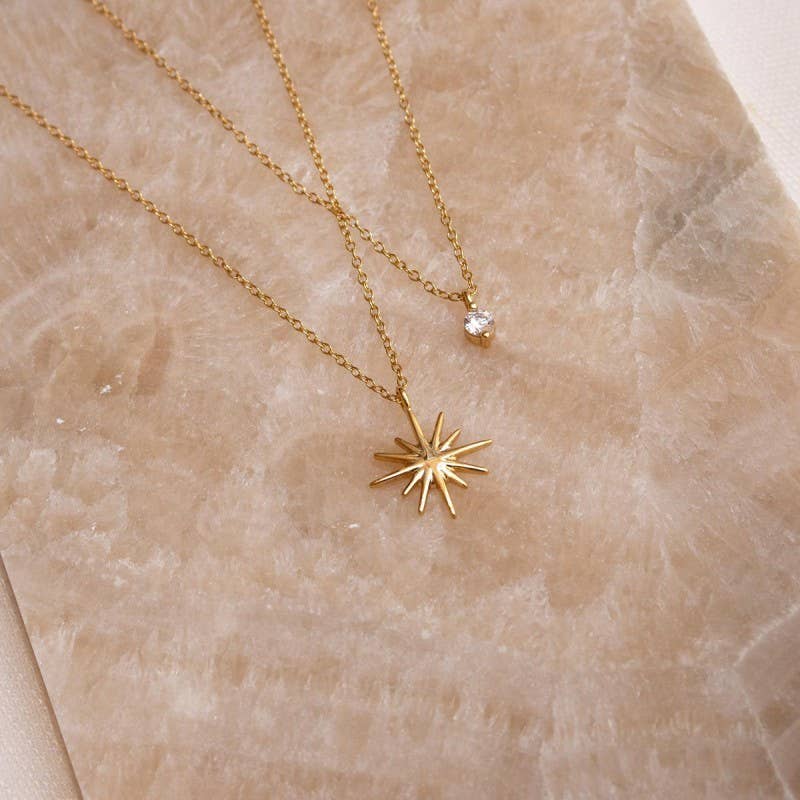 Starry Little Thing Necklace | 18K Stainless Steel Layered Rhinestone Necklace