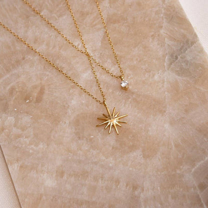 Starry Little Thing Necklace | 18K Stainless Steel Layered Rhinestone Necklace