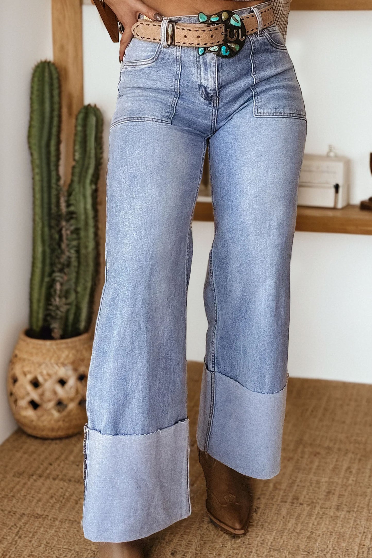 ~PREORDER ~ Beau Blue Cuffed Loose Jeans ~PREORDER ~