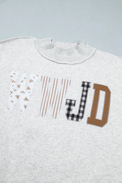 ~PREORDER~ WWJD Patchwork Mock Neck Sweatshirt ~PREORDER~