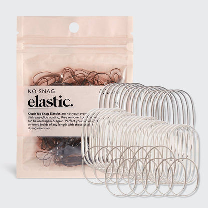 Brown No-Snag Elastic Hair Ties Set – Neutral Everyday Ponytail Holders