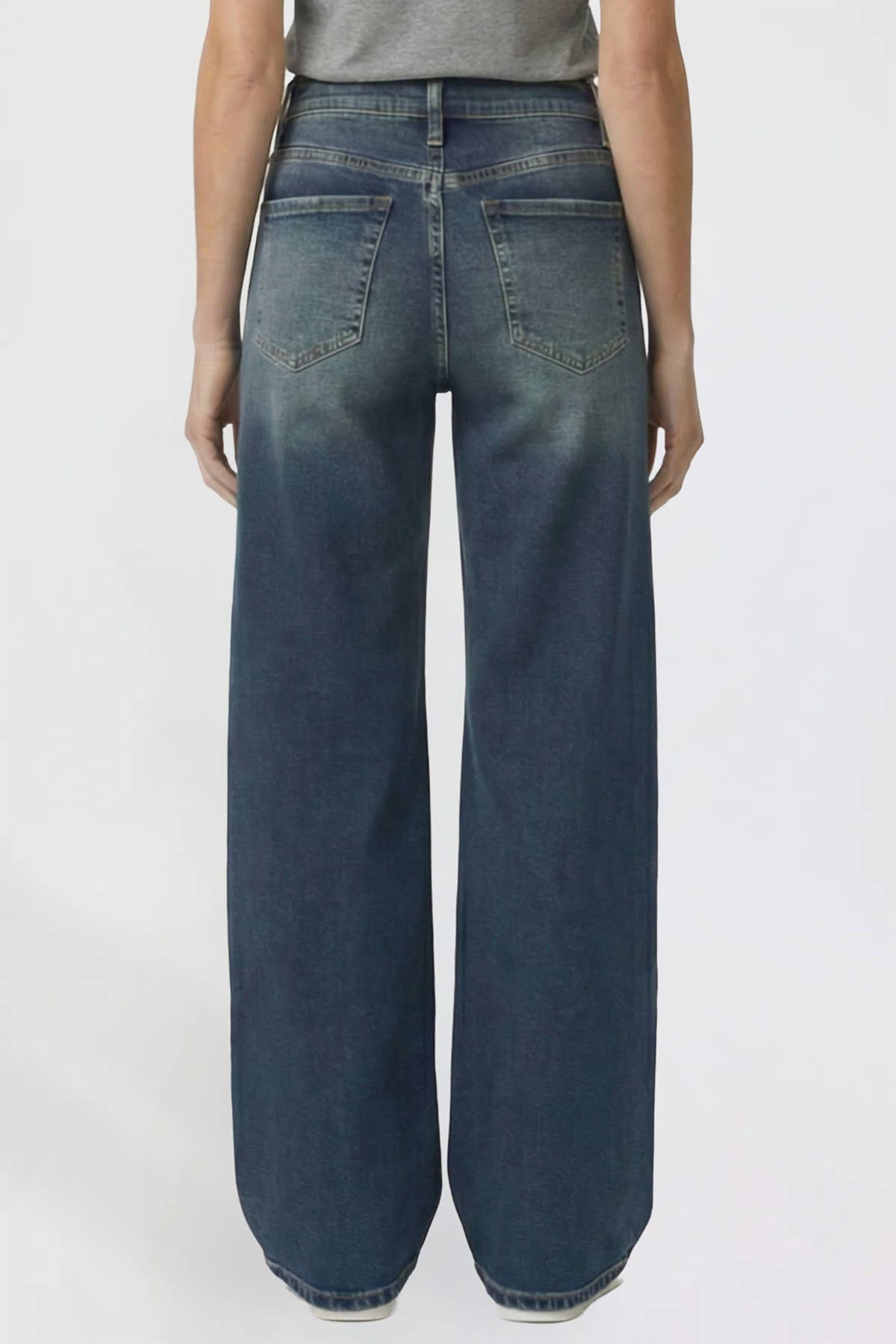 Kayla High Rise Wide Leg Jeans | YMI Premium Stretch Light Wash Denim