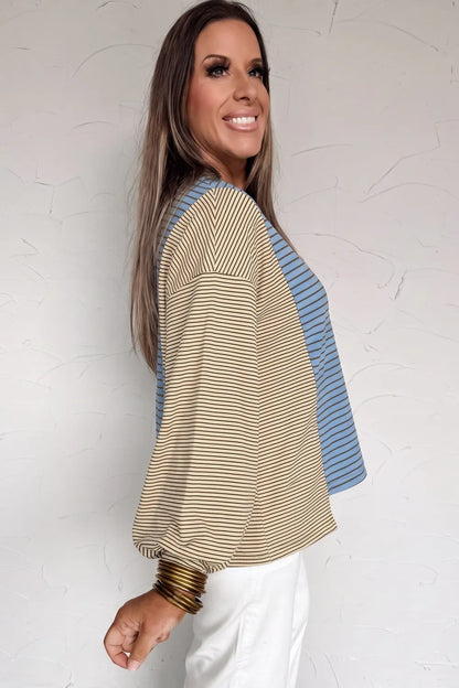 ~PREORDER~ Blue Sky Colorblock Stripe Pullover ~PREORDER~