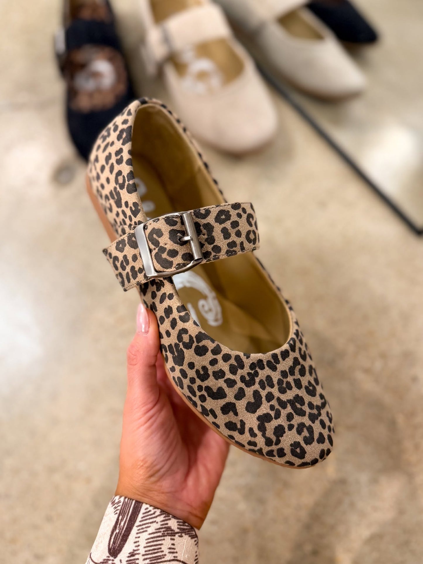 Samantha Leopard Mary Jane Flat | Very G Suede Buckle Shoe