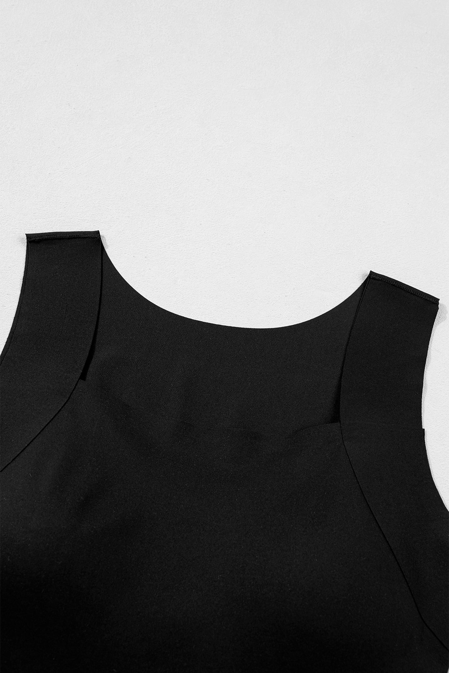 ~PREORDER ~ Solid Color Wide Strap Splicing Athleisure Tank Top ~PREORDER ~