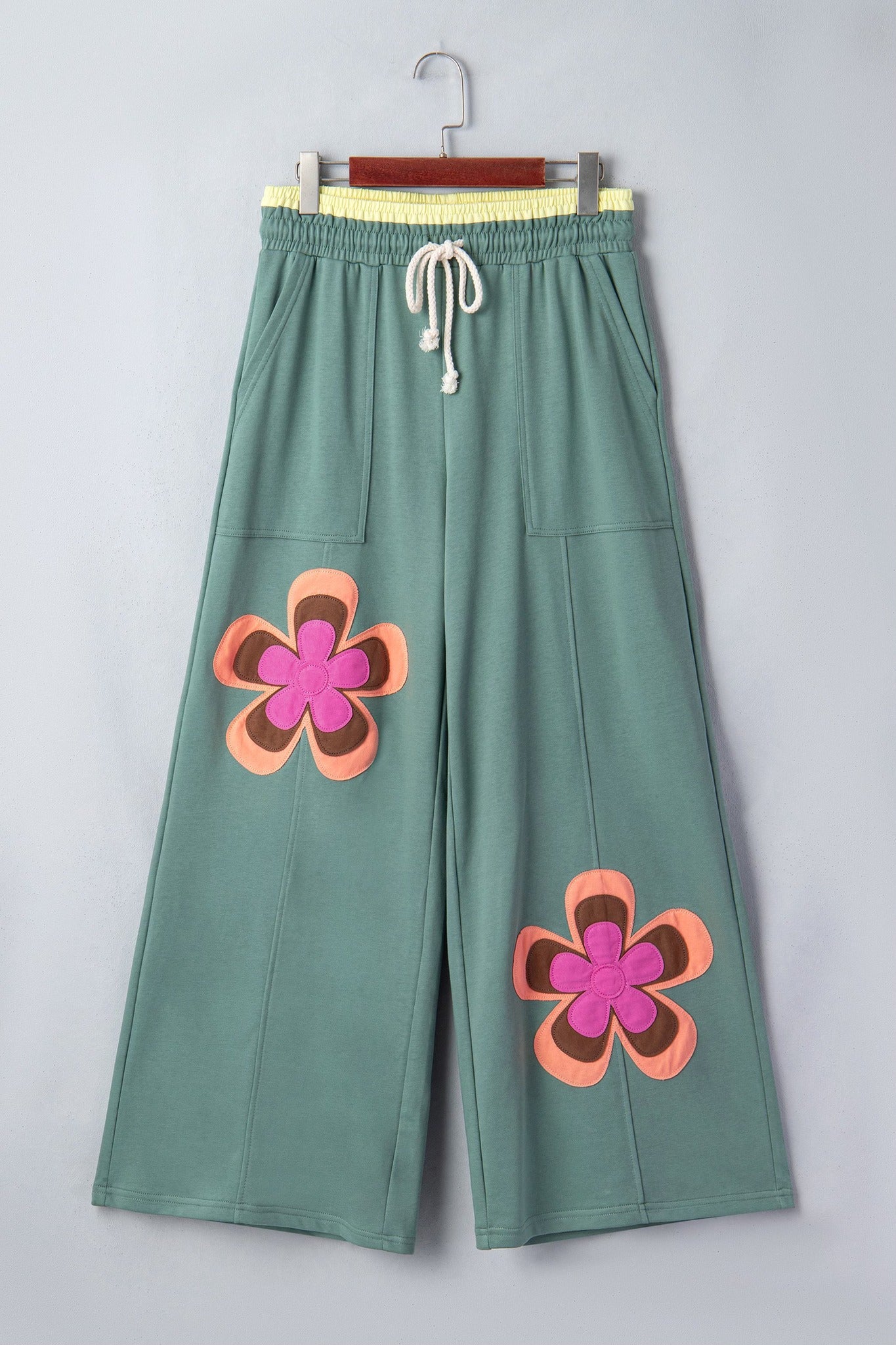 Groovy Bloom Wide Leg Pants | Floral Patch Lounge Pants