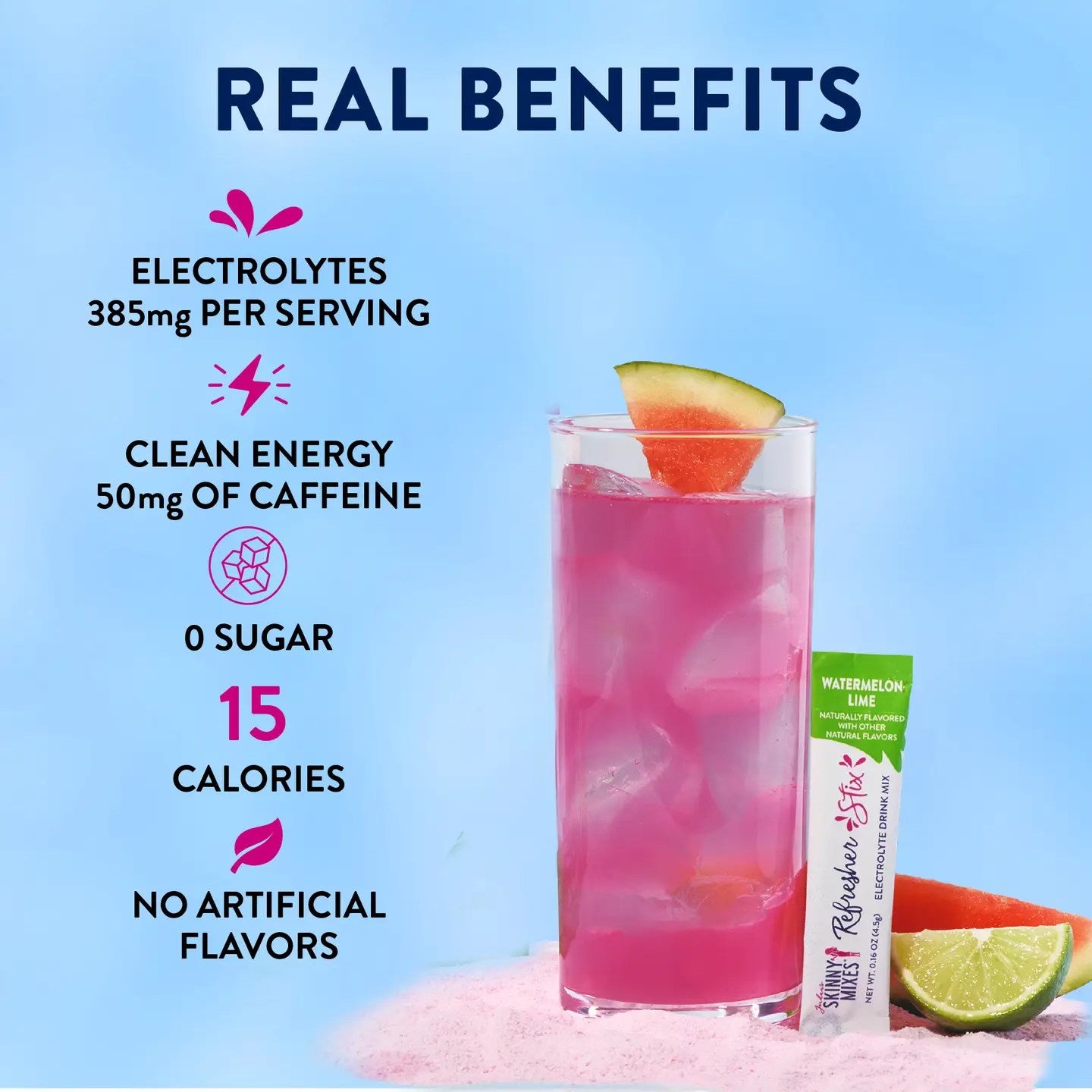Jordan’s Skinny Mixes Refresher Stix – Energy & Hydration Drink Mix Variety Pack
