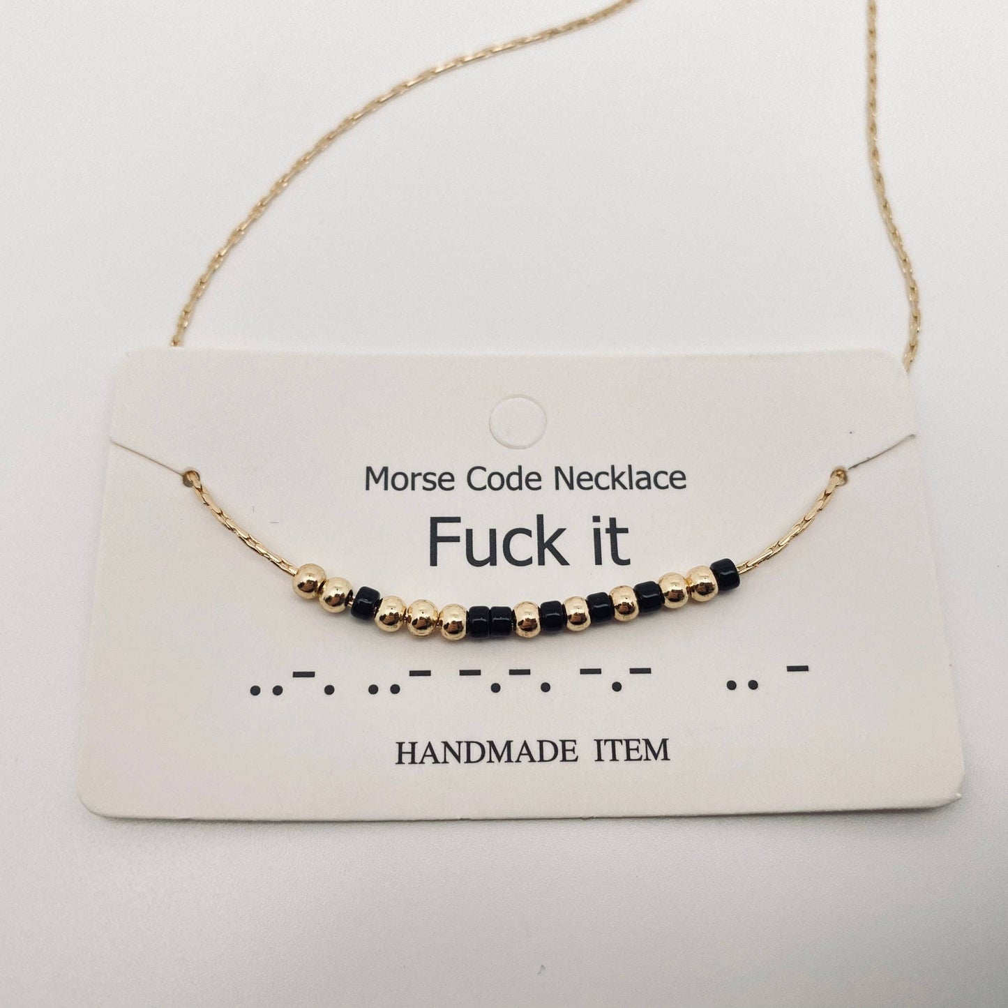 Personality Handmade Morse Code Necklace with Card