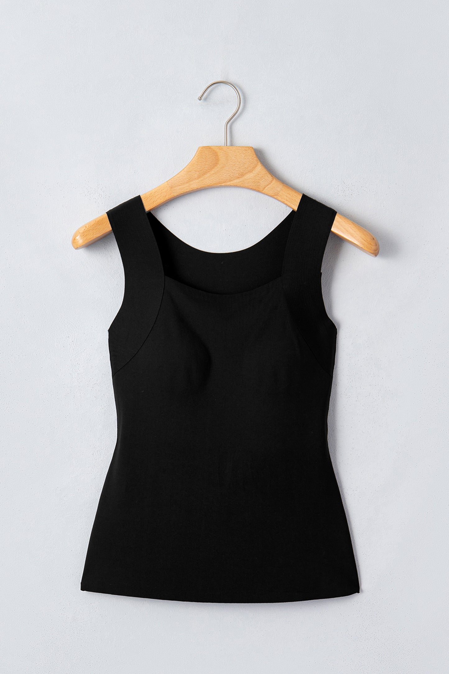 ~PREORDER ~ Solid Color Wide Strap Splicing Athleisure Tank Top ~PREORDER ~