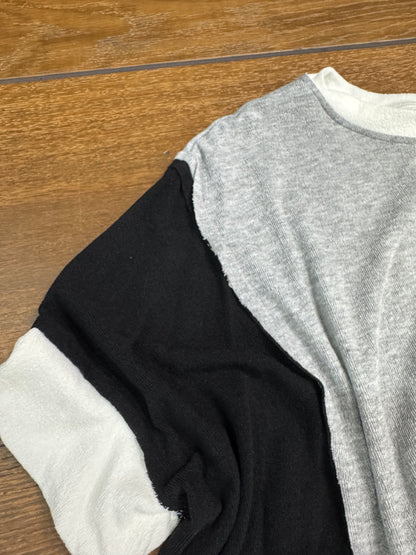 Oversized Contrast Crepe Hacci Top by Charlotte Avery – Slouchy Chic with Textured Detail