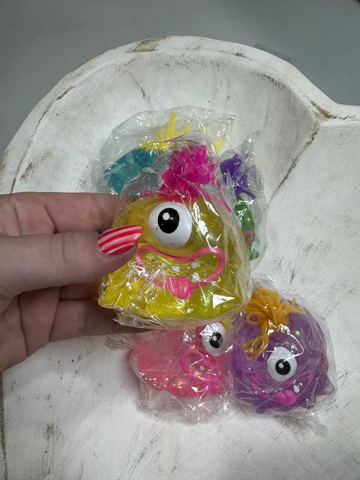 One-Eyed Glitter Monster Squeeze Toy | Colorful Sensory Fidget Monster