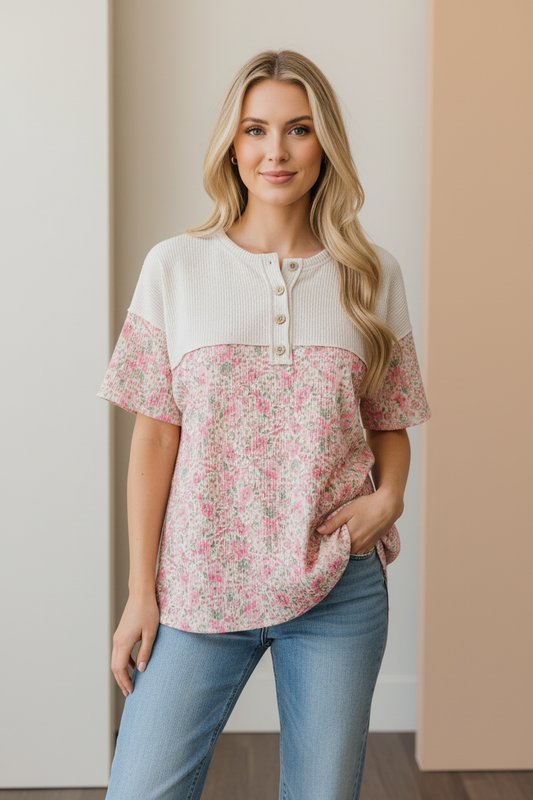 Bloom & Balance Button Top